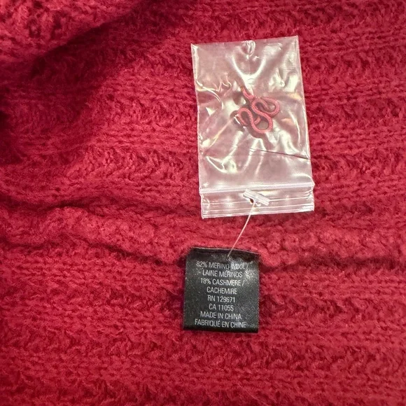 360 Cashmere Wool Blend Sweater Open Back Women's M Red - Picture 7 of 9